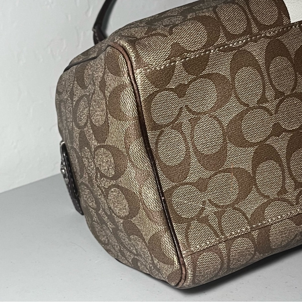 Coach Brown and White Signature Bag - Picture 6 of 13